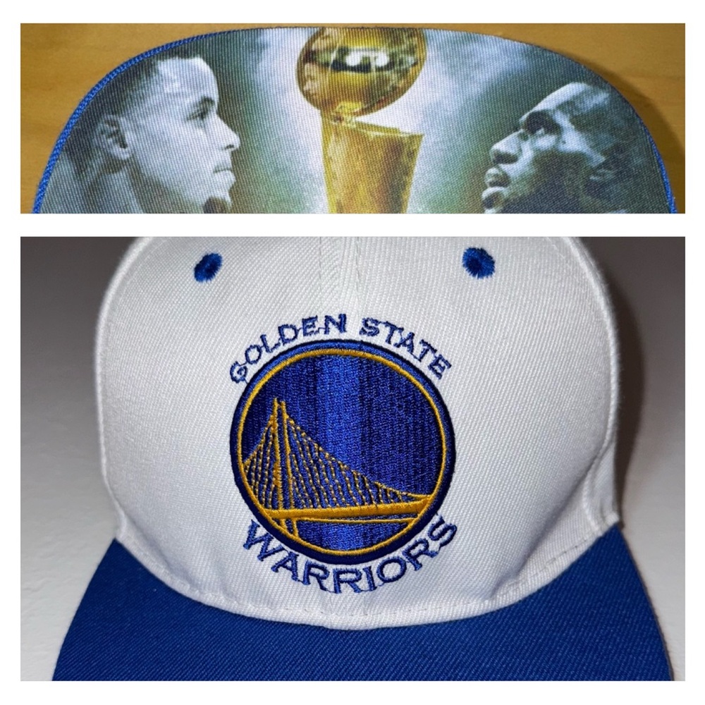 Warriors Cavs Curry Lebron Underbill Mitchell Ness Snapback Hat 2017 Finals HWC